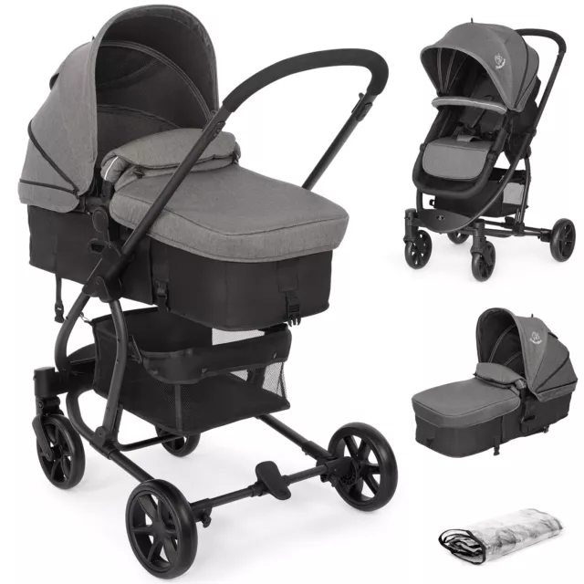 Baby Pushchair Stroller w/ Raincover One-Hand Folding Baby Cart Travel System