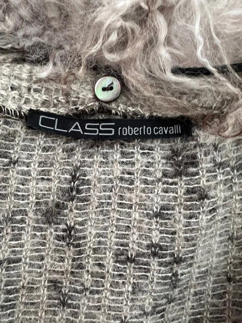 Veste Courte Roberto Cavalli En Laine Bouclé Et Plumes D’autruche – Occasion Très Bon état, Taille M