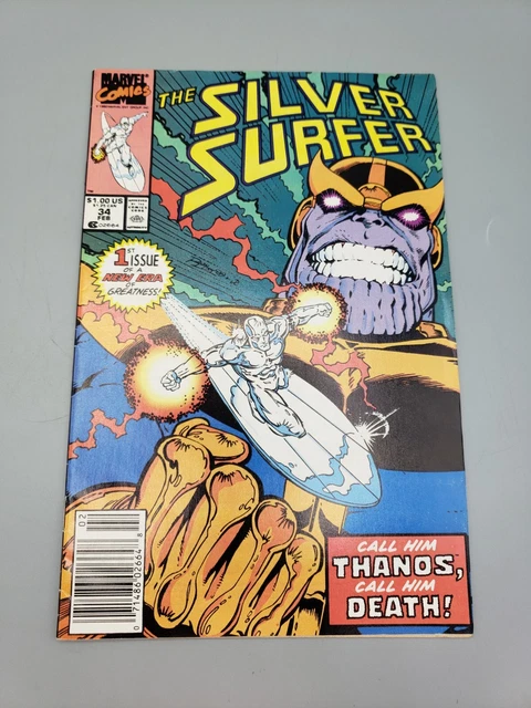 Silver Surfer Vol 3 #34 February 1990 Illustrated Newsstand Marvel Comic Book
