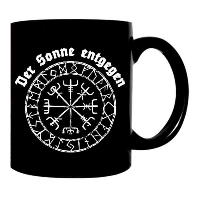 Coffee Mug Cup Nordic Compass Against the Sun Against Vikings Camping Outdoor