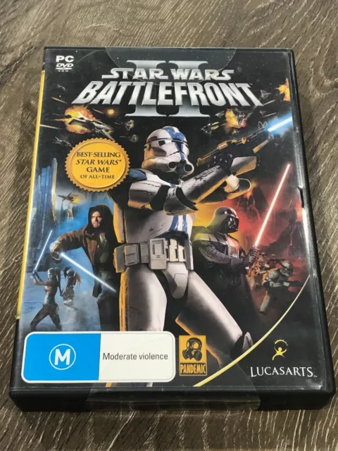 Star Wars: Battlefront II 2 (PC CD-ROM, 2005) Complete 4 Disc Set With Key