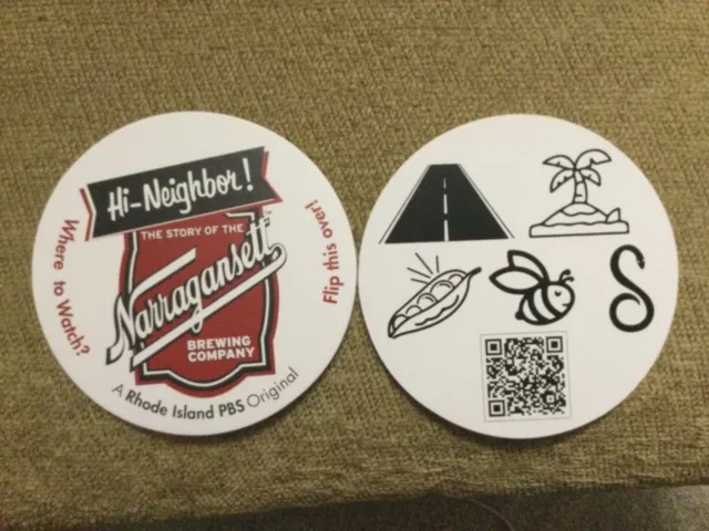 Narragansett Brewery Rhode Island PBS Rebus Puzzle Beer Coaster