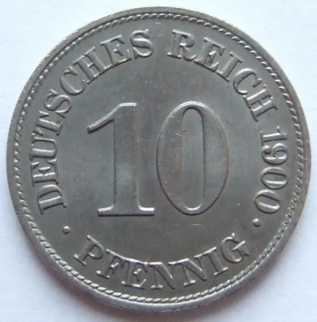 Moneta Reich Tedesco Impero Tedesco 10 Pfennig 1900 E IN Uncirculated