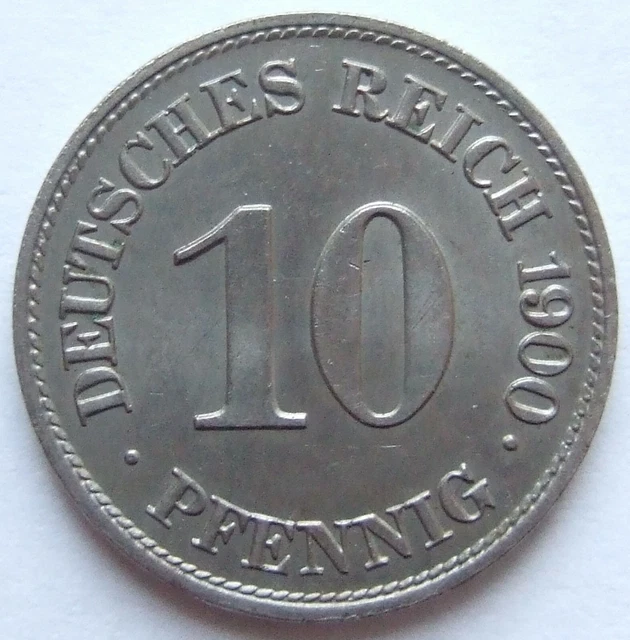 Moneta Reich Tedesco Impero Tedesco 10 Pfennig 1900 E IN Uncirculated