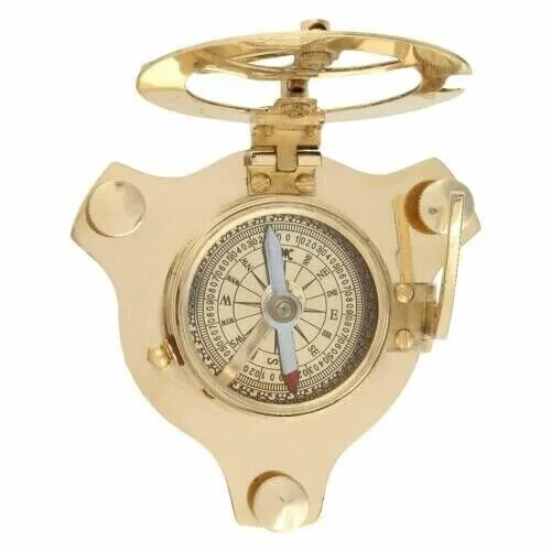 New Antique Style 3'' Nautical Sundial Timer Directional Compass Dial