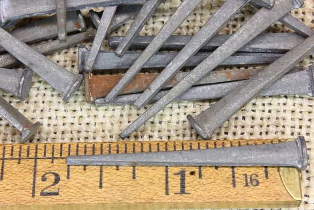 1 3/4” Square Nails 50 Old Shingle Box Siding Lath Vintage 1880’s Galvanized