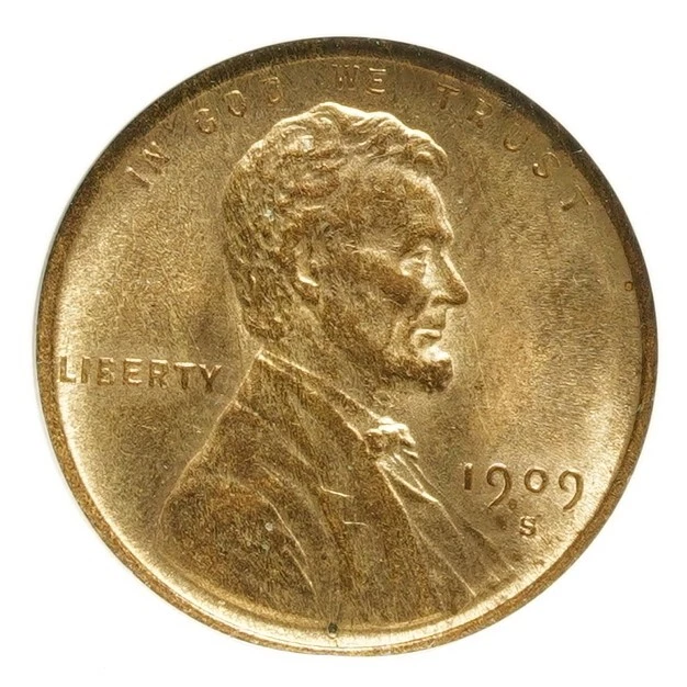 1909 S VDB Lincoln Head Cent ANACS MS-63 RB