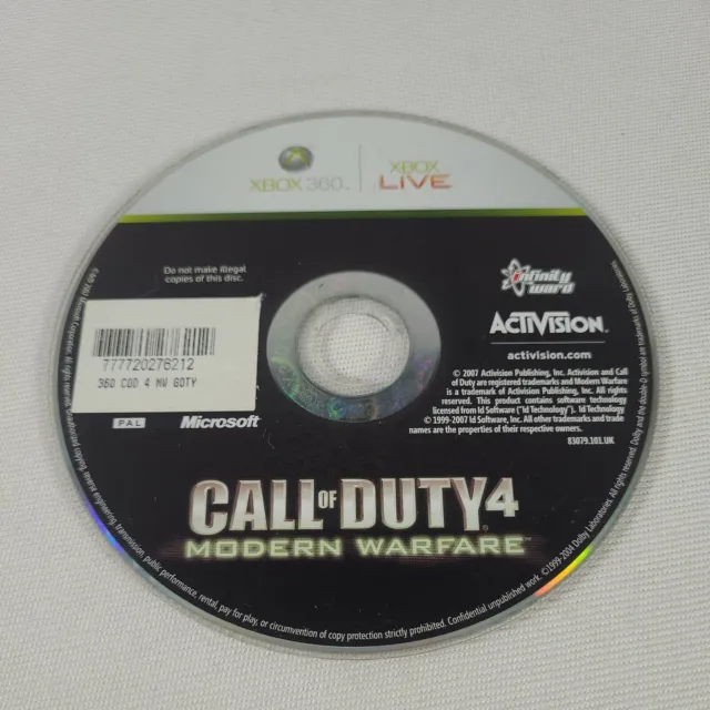 *Disc Only* Call of Duty 4 Modern Warfare Xbox 360 Action Shooter Video Game PAL