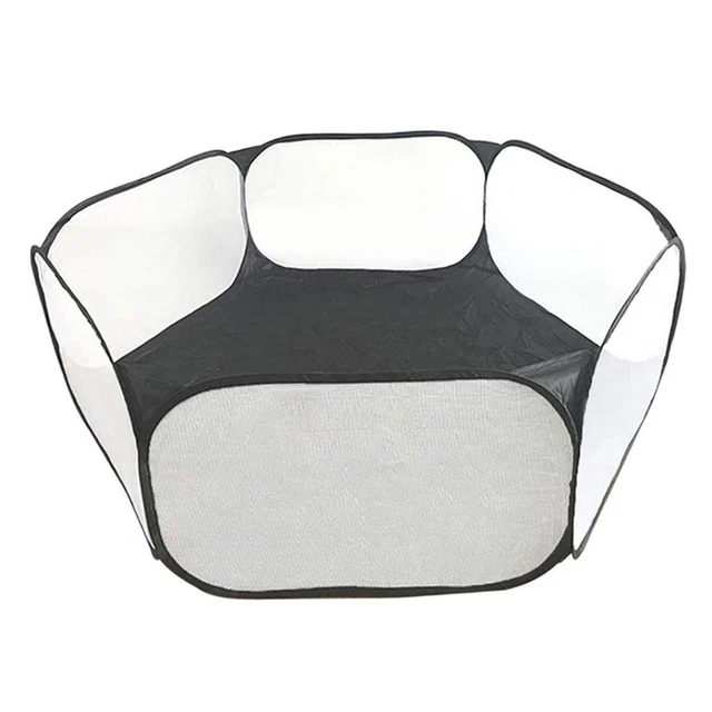 Foldable Play Pen Cage Hamster Rabbit Guinea Pig Gerbil Indoor/Outdoor Black