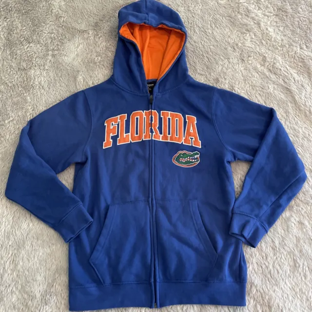 Florida Gators Hoodie Youth Medium Blue Full Zip Sweatshirt Pockets Colosseum