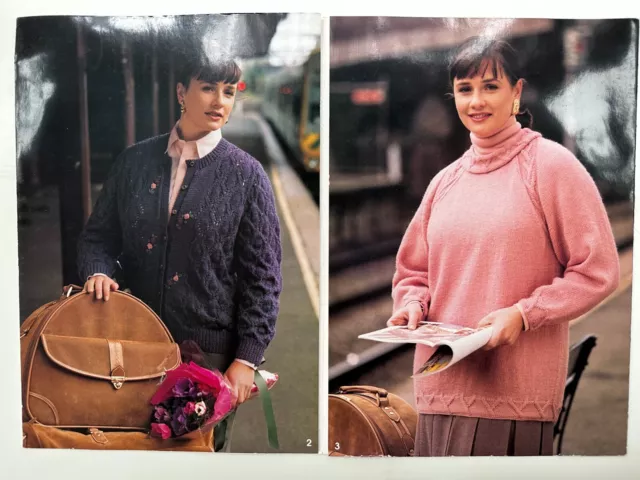 Cleckheaton Knitting Pattern Book # 750 Ladies Sizes 16 - 26   4 Sweater Designs 2