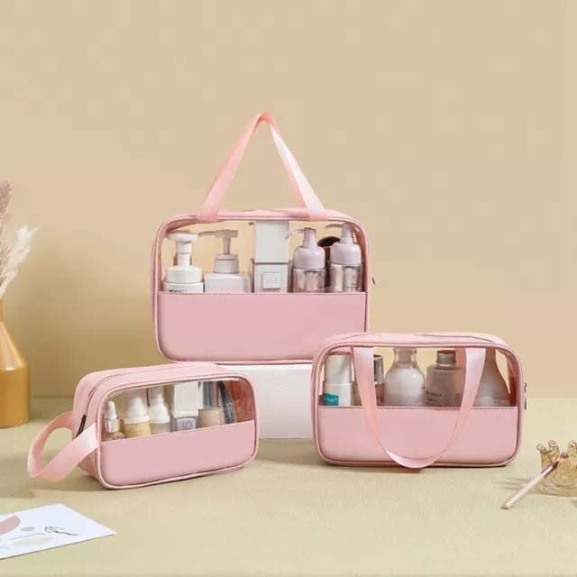 Large Capacity Cosmetic Makeup Bags Portable Transparent Travel Toiletry Bag AU