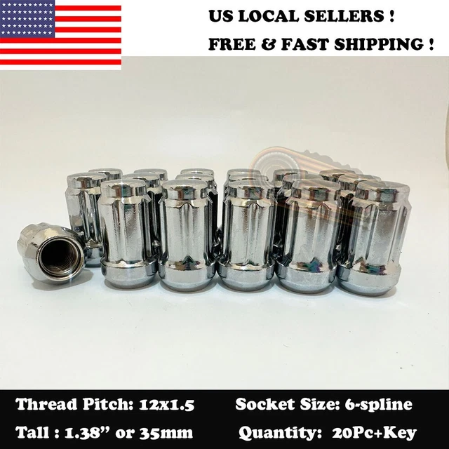 thumbnail image 2 of 16 Red Tuner Spline Drive Lug Nuts – M12x1.5, 60-Degree Conical Seat, Small Diameter – With Tool 2 of 5