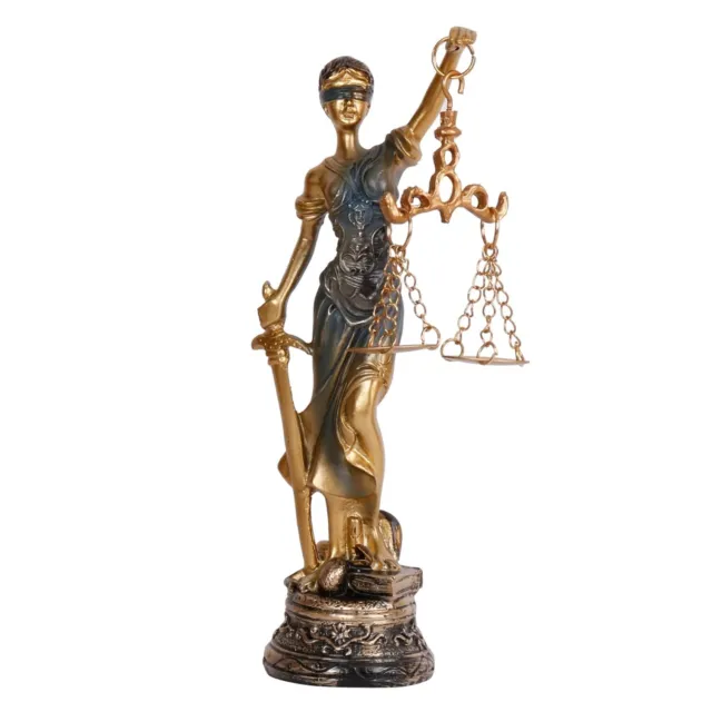 Poliresina Blindfolded Justicia Mujer Figurita Estatua Diosa De Law 19.1cm