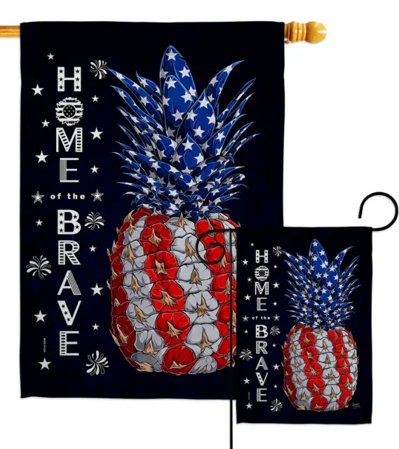 Patriotic Pineapple Garden Flag Americana Star Stripes Decorative Yard Banner