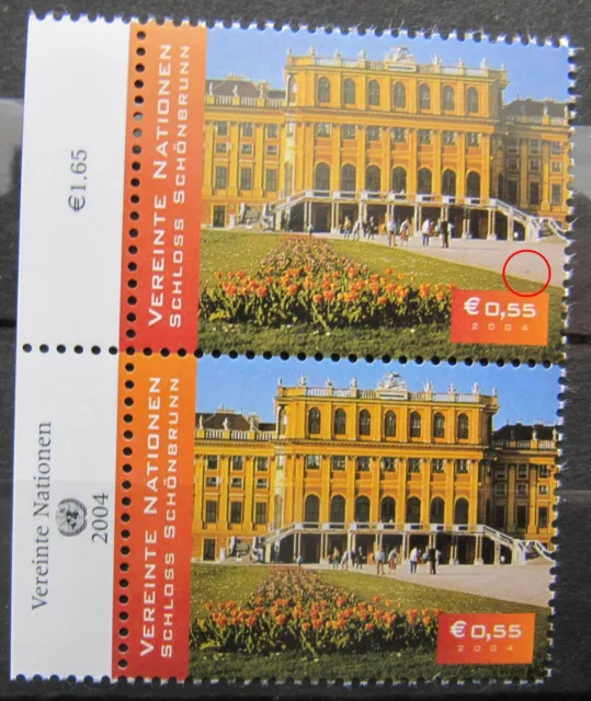 Schloss Schönbrunn Paar mit Plattenfehler "Stein" postfrisch **