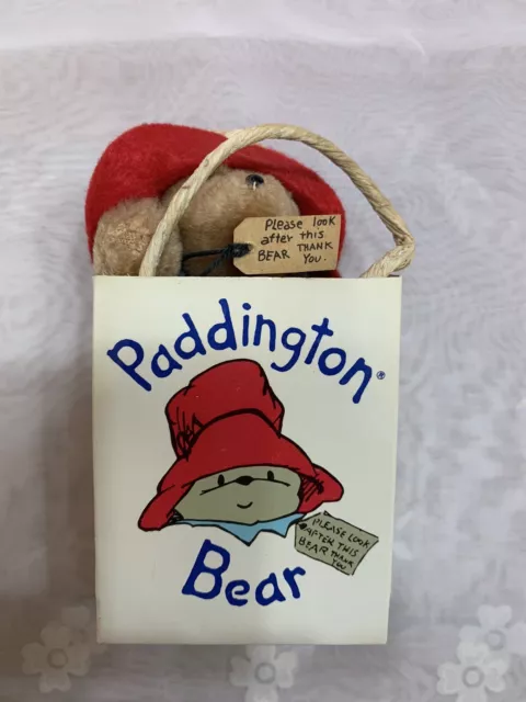 EDEN TOYS PADDINGTON Bear in a Bag Red Hat and Boots 1987 Vintage. 13cm Tall 10.00 PicClick AU
