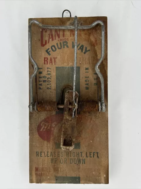 Vintage Cant Miss Four Way Rat Trap McGill Metal Products Co. Marengo Illinois