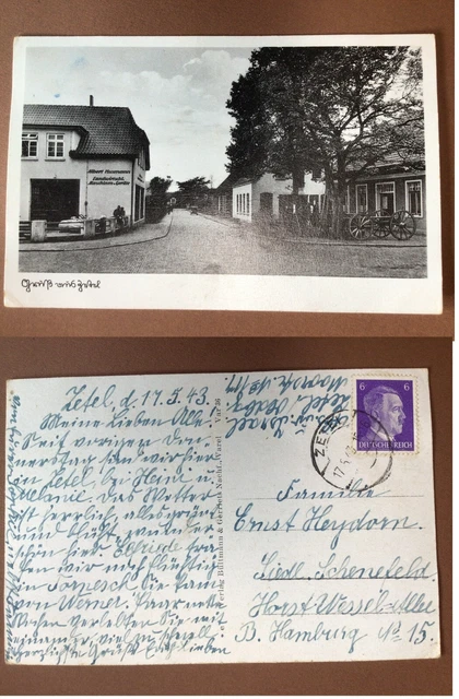 AK Postkarte 1943 von Zetel nach Hamburg gelaufen