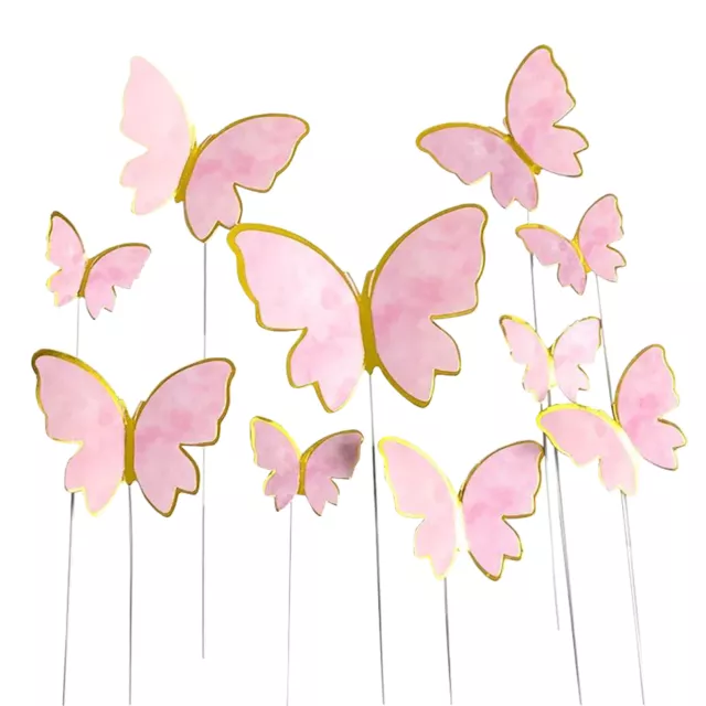 10pcs 3D Decoration Girls Women DIY Butterfly Cake Topper For Birthday Wedding