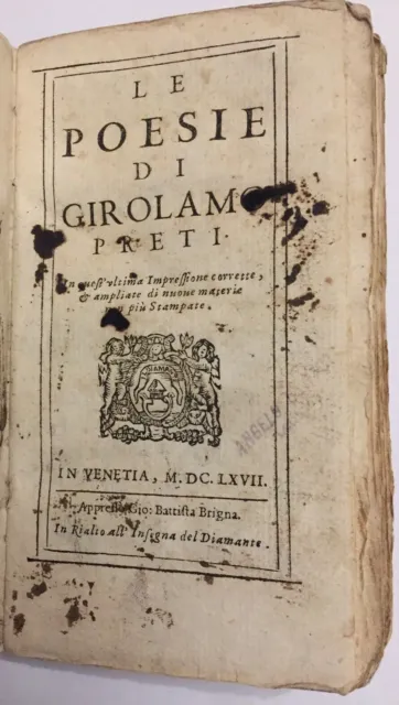 Le Poesie di Girolamo Preti, Brigna, Venezia, 1667