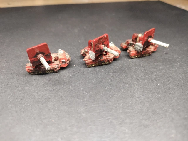 3x Warhammer 40k Epic Metal Basilisk Imperial Guard artillery  OOP 1990s (B)