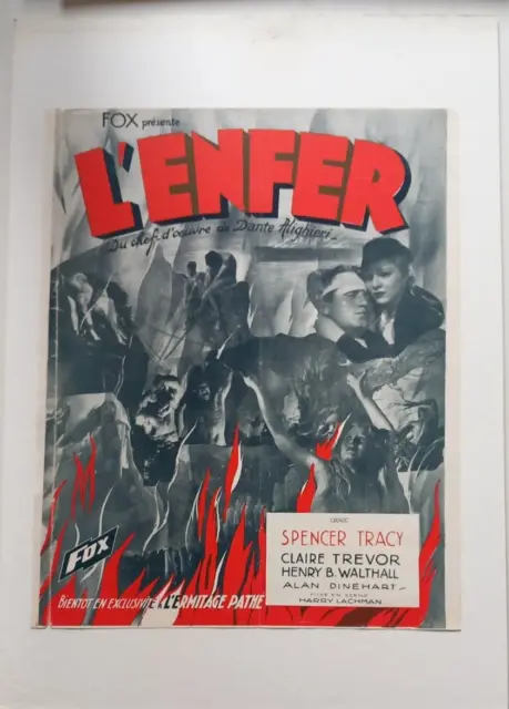 L'enfer/ 1935/ Page Publicitaire/ Spencer Tracy/ Claire Trevor/ Dante