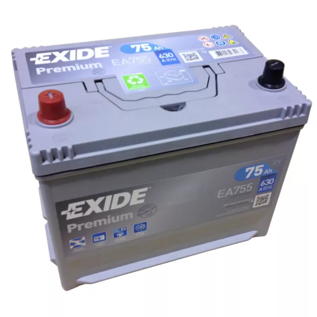Exide Premium Superior Énergie EA 755 12V 75AH Batterie de Démarrage En (A): 630