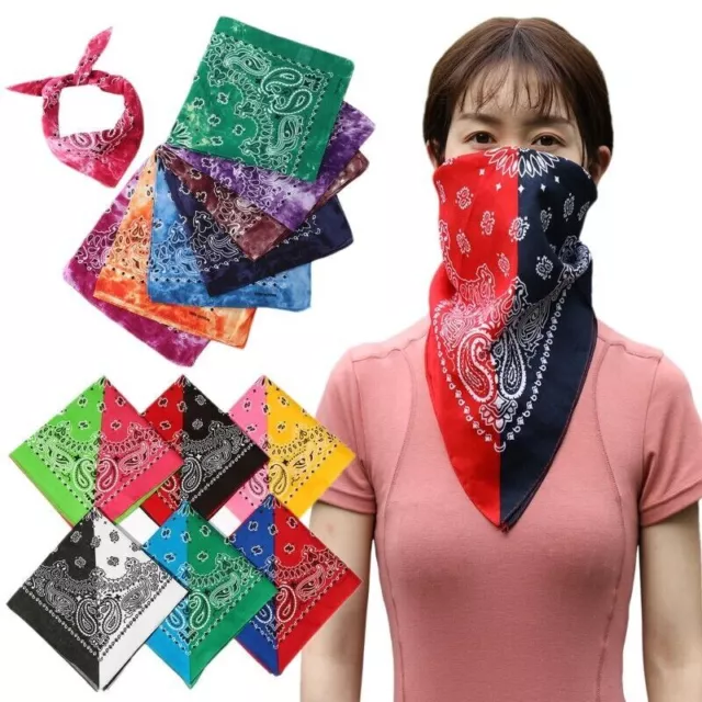 33 Color Print Cotton Square Scarf Bandana Unisex Veil Headwear Hair Accessories