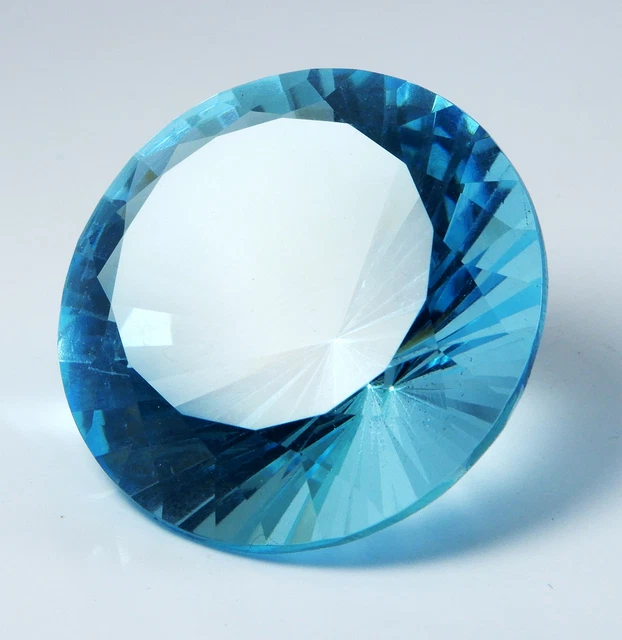 Lab Created EGL Certified Blue Aquamarine Round cut Loose Gemstone 68.15 Ct