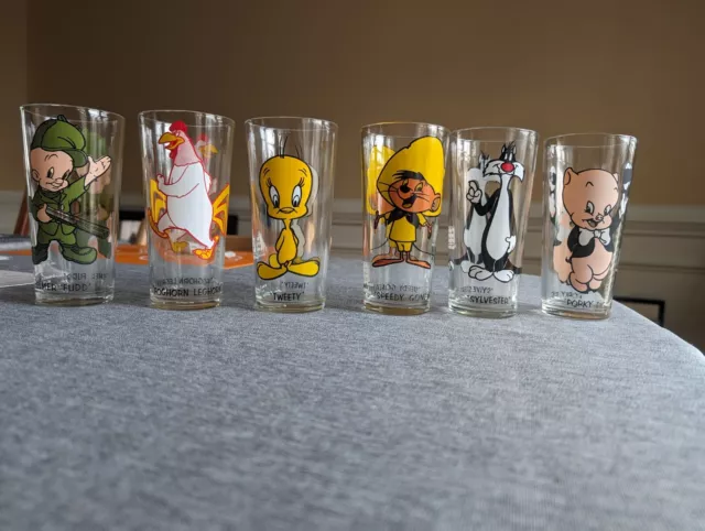 Set Of 6- 1970’s Warner Bros Looney Tunes Pepsi Glasses