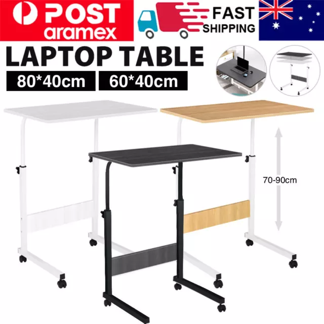 Mobile Laptop Desk Computer Table Stand Adjustable Bed Bedside Portable Study