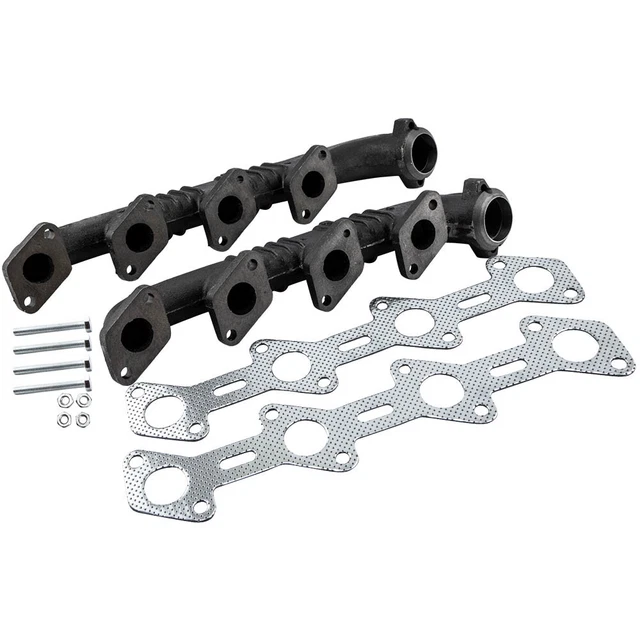 2x Radiator + Firewall Side Exhaust Manifold for Ford F250/ F350 2003-2007 6.0L