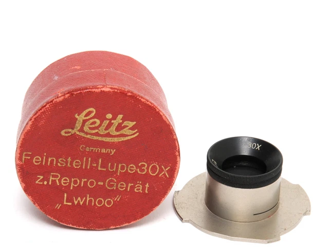 Vintage Leitz fine adjustment magnifying glass 30x LWHOO Magnifier Loupe boxed