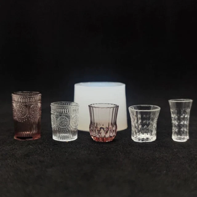 DOLLHOUSE MINIATURE CRYSTAL Drip Glue Cup Tableware DIY Tableware