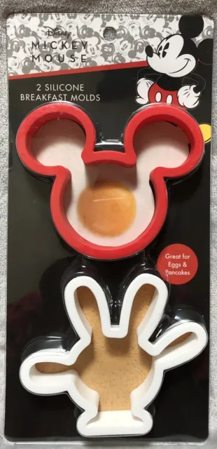 NUEVOS anillos de silicona para desayuno de 2 piezas de Disney Mickey Mouse para huevos y panqueques