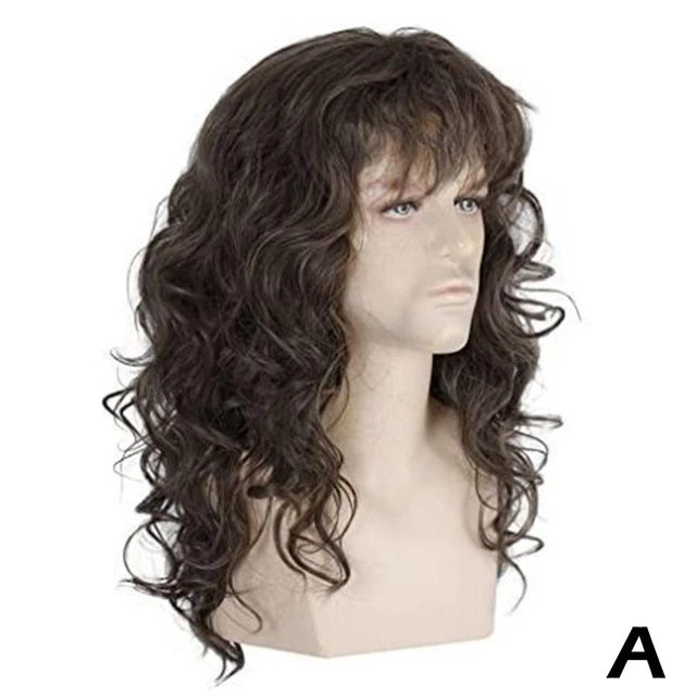 Wig Multi-color 80/90S Wig For Eddie Munson Cosplay Heavy Punk Rocker Long Br V8