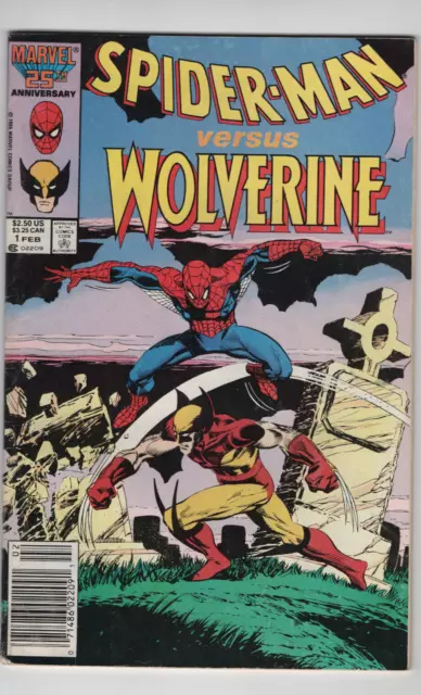 Spider-Man vs Wolverine #1 Newsstand Death of Ned Leeds Marvel Comics 1987