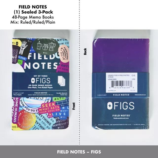 Field Notes Figs - Ruled/Ruled/Plain (New - Sealed)