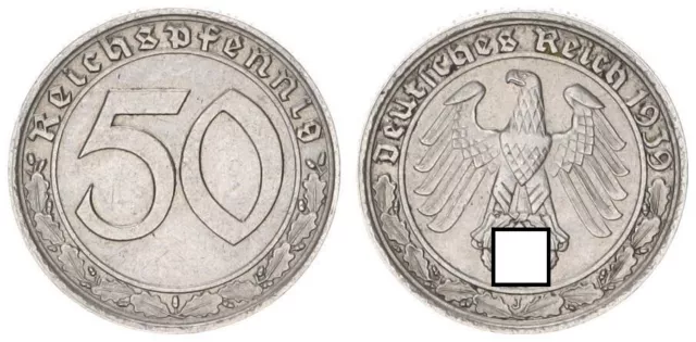 Deutschland - Drittes Reich 50 Pfennig 1939 J 3. Reich vz 100177