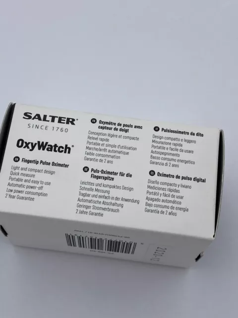 Salter OxyWatch Fingertip Pulse Oximeter Blood Oxygen Heartbeat Monitor Portable 2