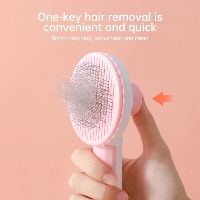 Pet Hair Remover Dog Cat Comb Grooming Massage Deshedding Self Cleaning Brush 3