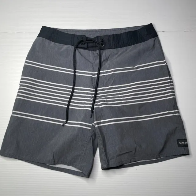 Ripcurl Striped Board Shorts Mens Size 30 Waist Grey Beach Casual Style Surf Fit