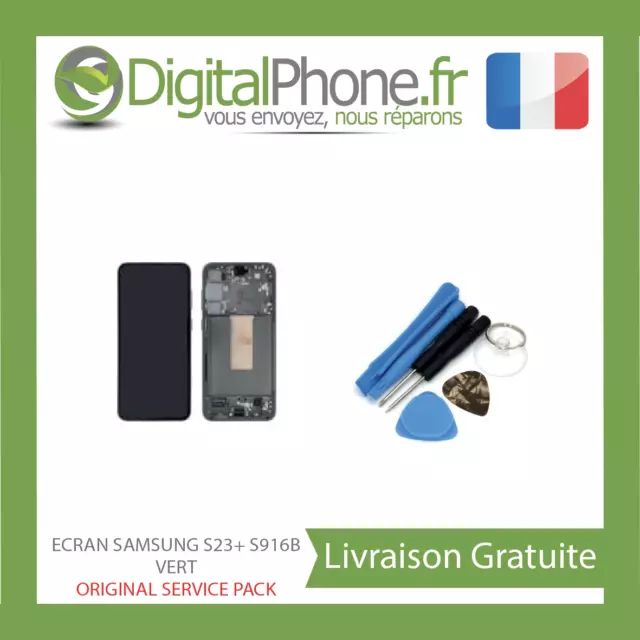 Original Ecran LCD Complet VERT Pour Samsung Galaxy S23+ (S916B)