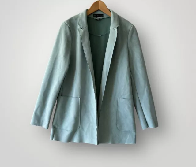 Joan Vass Open Blazer Jacket Women Size S Blue