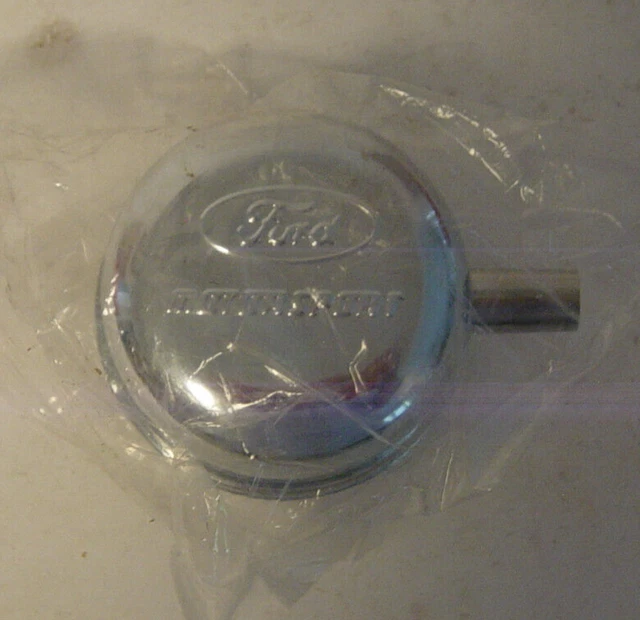 NOS Ford Motorsports Chrome Breather Cap w/ Nipple Air Oil Valve OEM New Engine