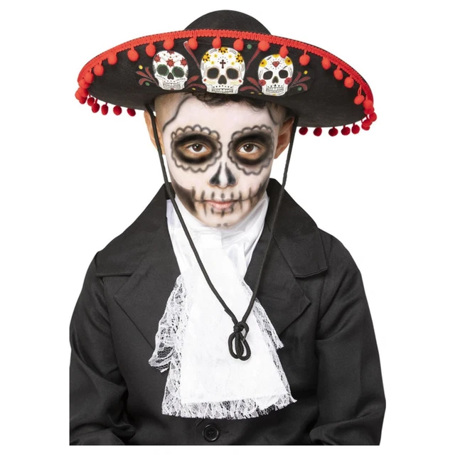 Smiffys Day-of-the-Dead-Perücke | Weiß Mit Blumen, Für Halloween & Kostüm-Partys