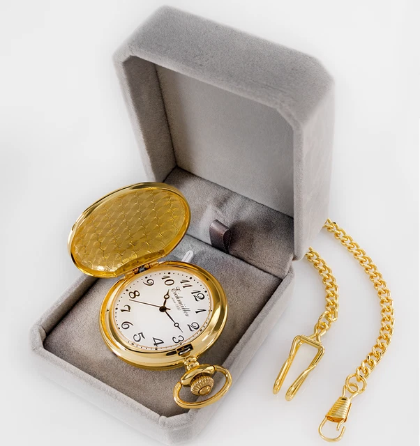 Orologio Da Taschino Eichmüller Savonnette - Apribile Al Quarzo Con Moschettone, Vetro Minerale, Argento Opaco - Foto 3