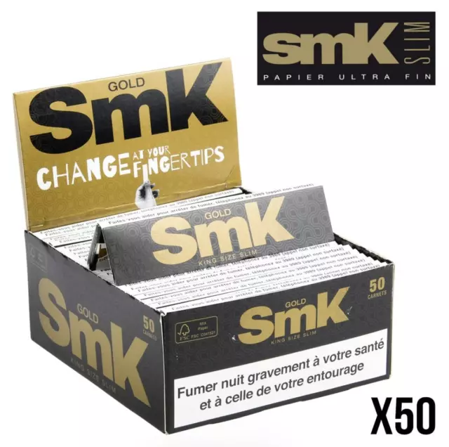 LOT Feuilles longues à rouler SMOKING SMK SLIM Carnets de 33 feuilles KS SLIM