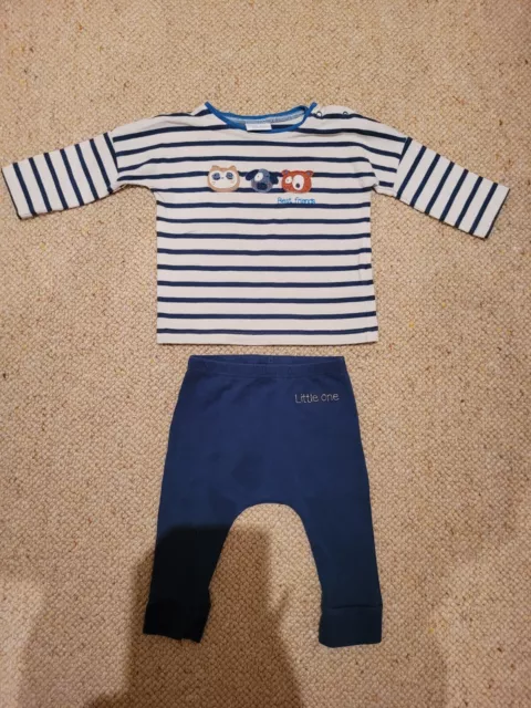 Baby Boy Bundle Outfit Next Joggers Leggings & Striped Top 3-6 months